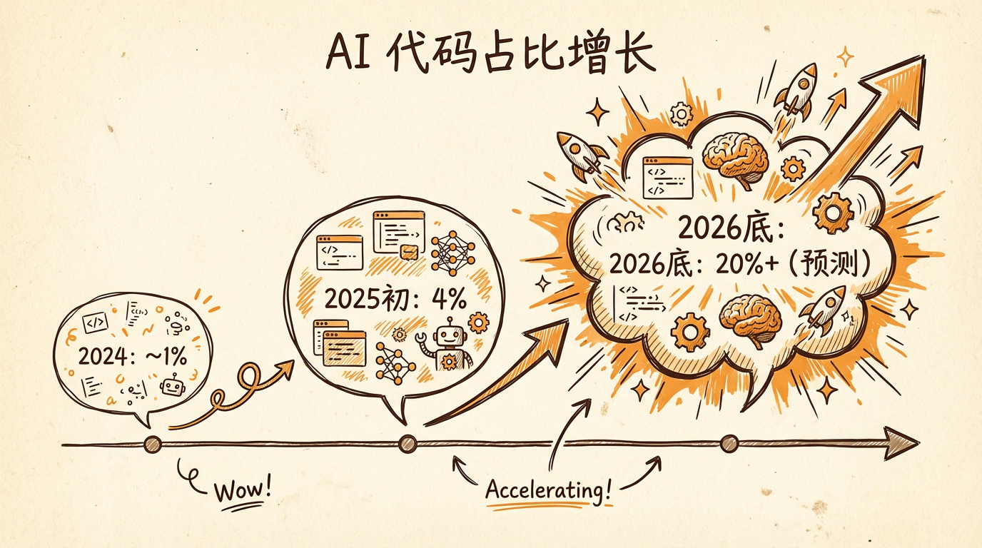 AI 代码占比增长趋势
