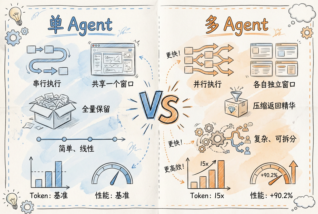 单 Agent vs 多 Agent：串行执行与并行执行的核心差异对比