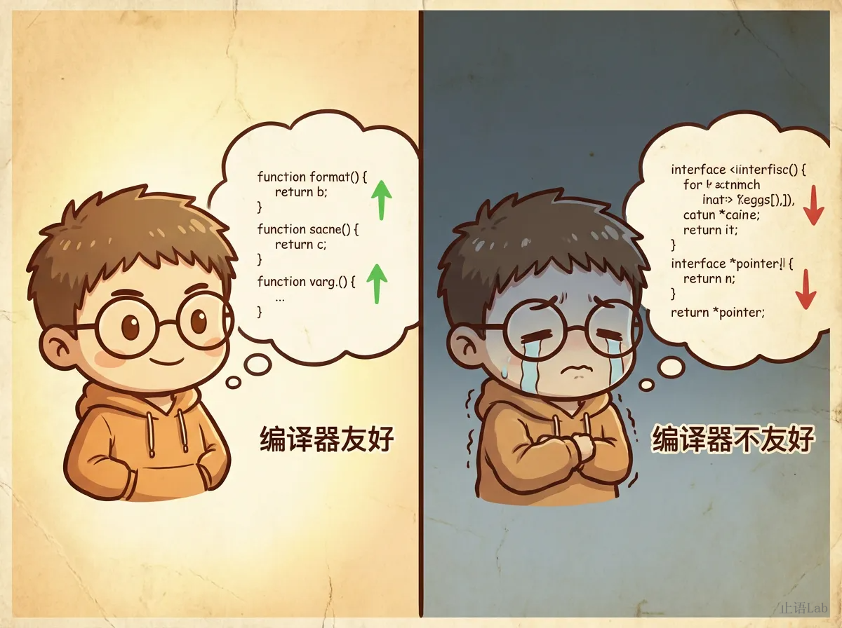 对照图:编译器友好 vs 不友好