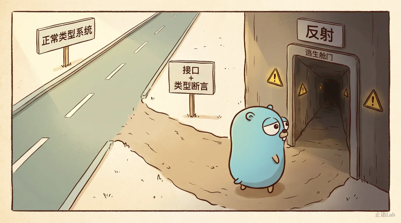 Gopher 站在三条路的岔路口