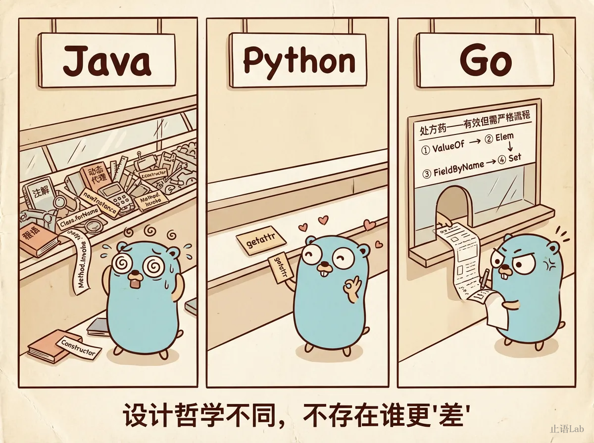 Go/Java/Python 反射 API 易用性对比