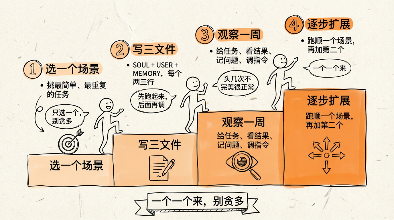 四步起步：从选场景到逐步扩展
